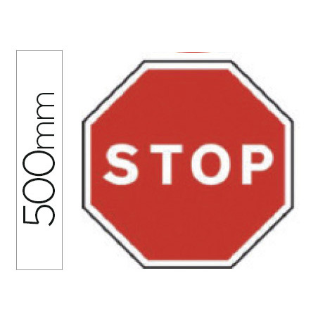 Pictograma syssa señal vial stop en acero galvanizado 500 mm