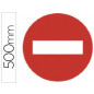 Pictograma syssa señal vial entrada prohibida en acero galvanizado 500 mm