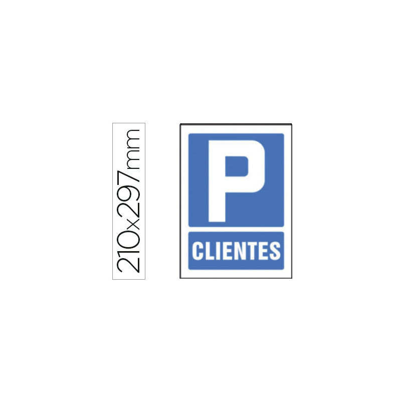 Pictograma syssa señal de parking clientes en pvc 210x297 mm