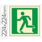 Pictograma syssa señal de salida de emergencia izquierda en pvc fotoluminiscente 210x210 mm