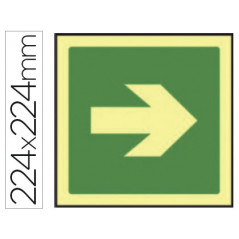 Pictograma syssa señal de via de evacuacion en pvc fotoluminiscente 224x224 mm