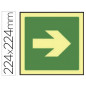 Pictograma syssa señal de via de evacuacion en pvc fotoluminiscente 210x210 mm