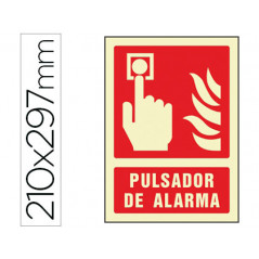 Pictograma syssa señal de pulsador de alarma en pvc fotoluminiscente 210x297 mm