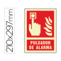 Pictograma syssa señal de pulsador de alarma en pvc fotoluminiscente 210x297 mm