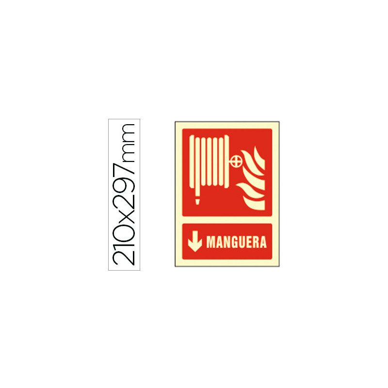 Pictograma syssa señal de manguera en pvc fotoluminiscente 210x297 mm