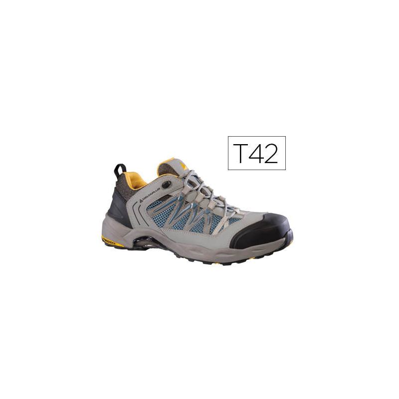 Zapatos de seguridad deltaplus trek de piel serraje puntera y suela composite verde talla 42