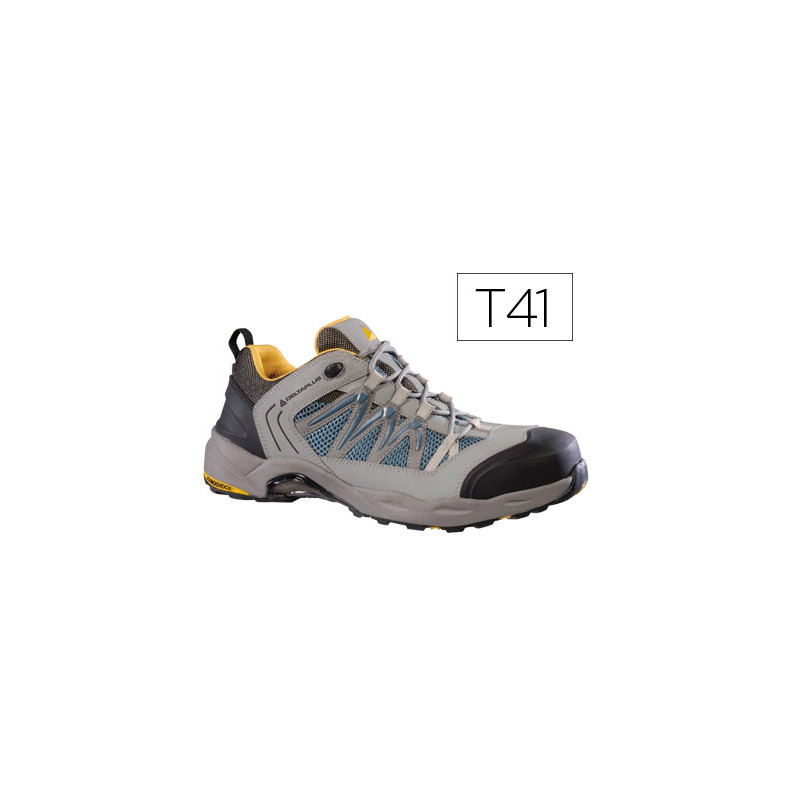 Zapatos de seguridad deltaplus trek de piel serraje puntera y suela composite verde talla 41