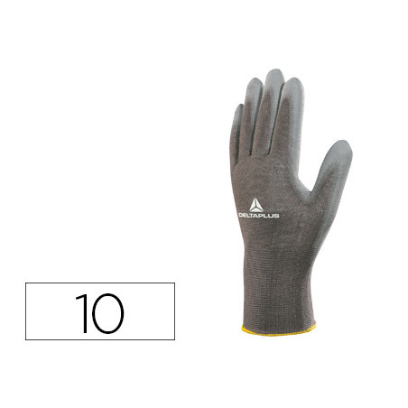 Guantes deltaplus poliester antideslizante lavable especial para manipulacion y manutencion gris talla 10