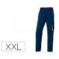 Pantalon de trabajo deltaplus cintura ajustable 5 bolsillos color azul naranja talla xxl