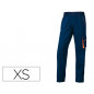 Pantalon de trabajo deltaplus cintura ajustable 5 bolsillos color azul naranja talla xs