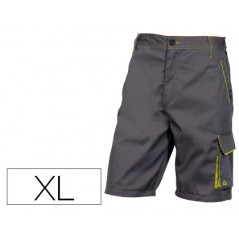 Pantalon de trabajo deltaplus bermuda cintura ajustable 5 bolsillos color gris verde talla xl