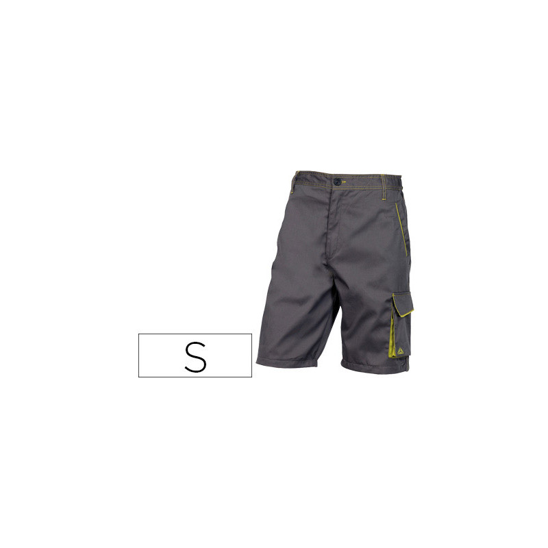 Pantalon de trabajo deltaplus bermuda cintura ajustable 5 bolsillos color gris talla s