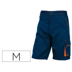 Pantalon de trabajo deltaplus bermuda cintura ajustable 5 bolsillos color azul naranjatalla m