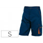 Pantalon de trabajo deltaplus bermuda cintura ajustable 5 bolsillos color azul naranjatalla s