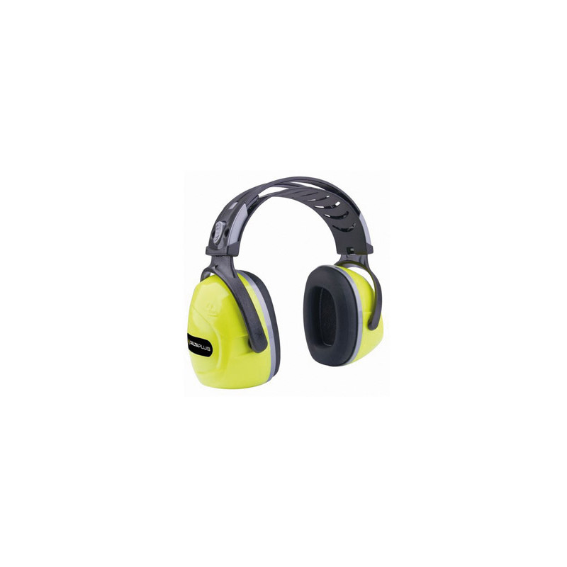 Casco antiruido deltaplus con orejeras ajustable en altura norma snr 30 db color amarillo fluorescente-negro