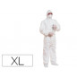 Traje de seguridad deltaplus polipropileno con capucha de un solo uso color blanco talla xl
