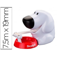 Portarrollo sobremesa scotch doggy c31 de 19mm x8,9 mt incluye rollo de cinta magic