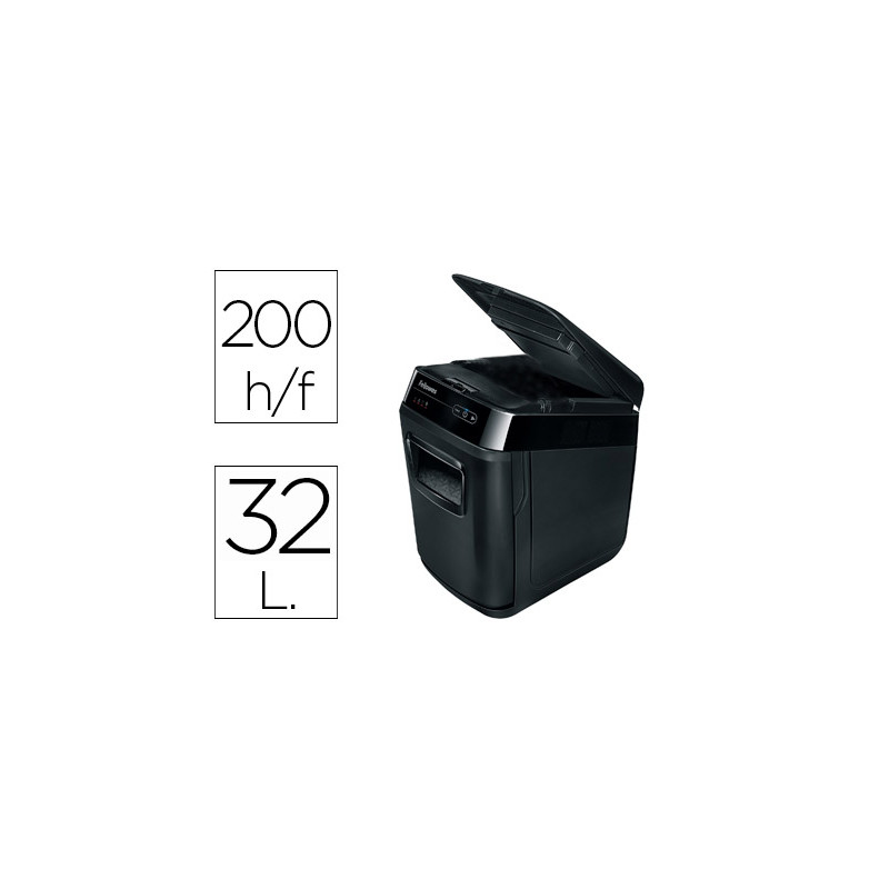Destructora de documentos fellowes automax 200c capacidad de corte 200 hojas destruye clips tarjetas y cd