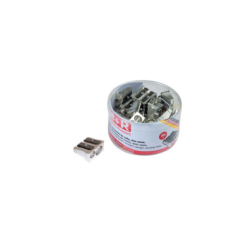 Sacapuntas m+r 211 metalico 2 usos cuña bote de 30 unidades