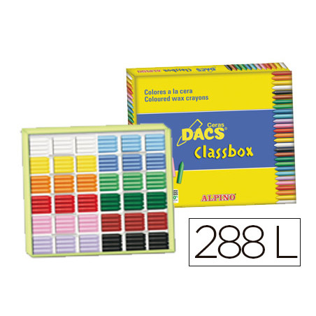 Lapices cera dacs classbox caja de 288 unidades 12 colores surtidos