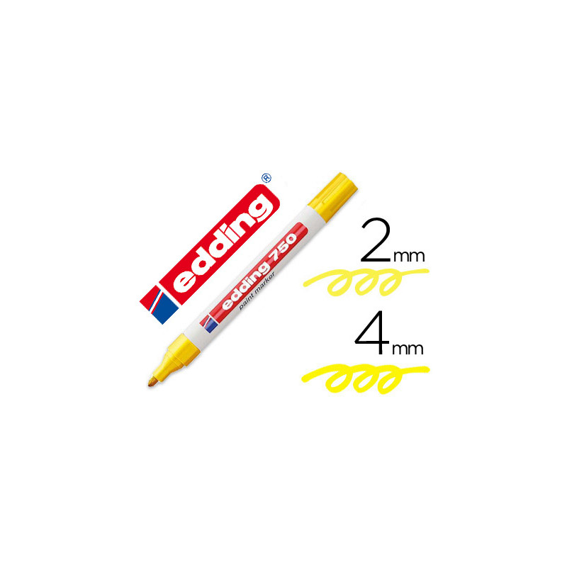 Rotulador edding punta fibra 750 amarillo punta redonda 2-4 mm