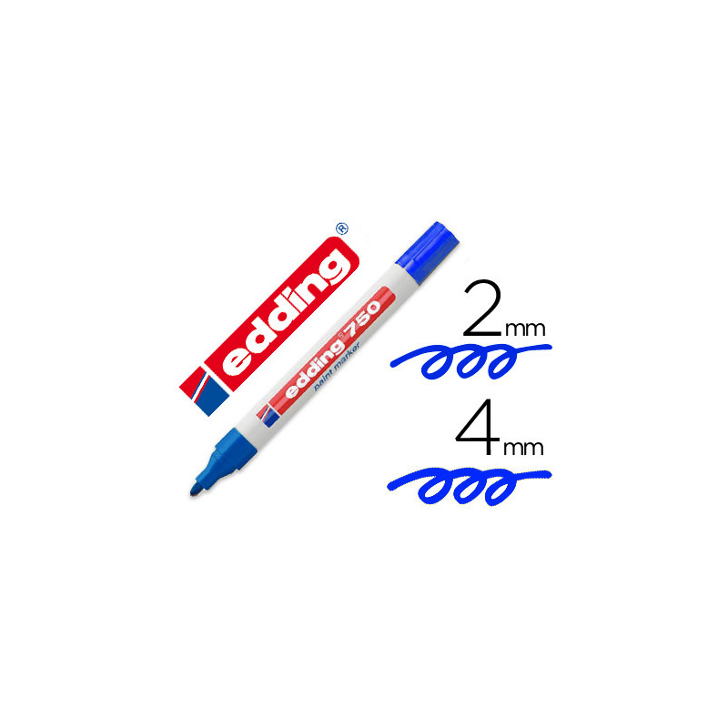Rotulador edding punta fibra 750 azul punta redonda 3,5 mm