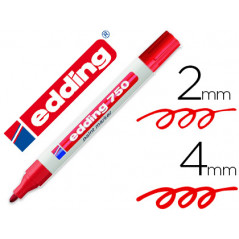 Rotulador edding punta fibra 750 rojo punta redonda 2-4 mm