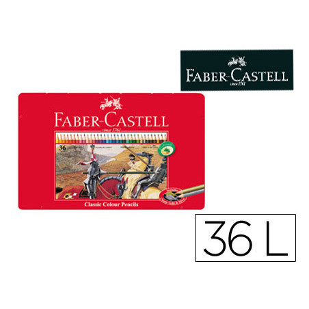 Lapices de colores faber castell caja metalica de 36 colores surtidos