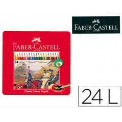 Lapices de colores faber castell caja metalica de 24 colores surtidos