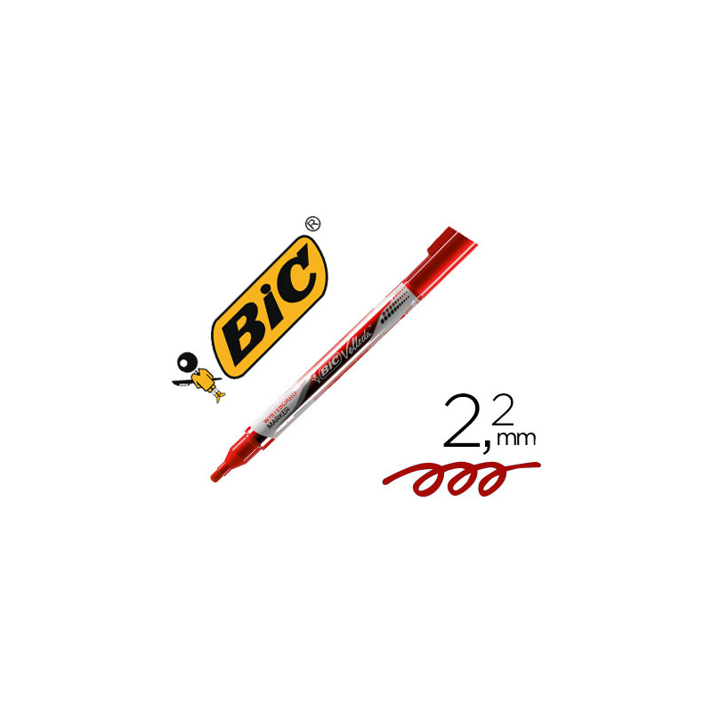 Rotulador bic velleda liquid pocket punta redonda 2,2 mm rojo