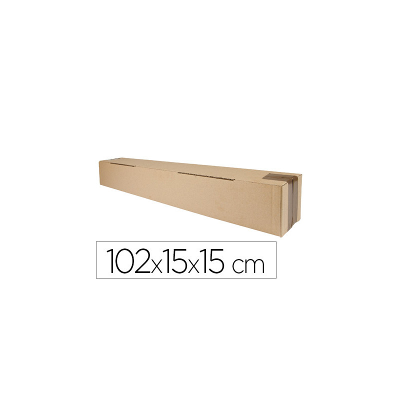 Caja para embalar q-connect tubo carton reciclado canal simple 3 mm color kraft 1020x150x150 mm