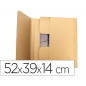 Caja para embalar libros q-connect carton reciclado canal simple 3 mm color kraft 520x390x140 mm