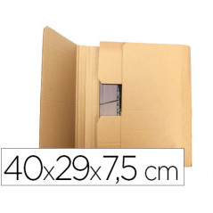 Caja para embalar q-connect libro medidas 400x290x75 mm espesor carton 3 mm
