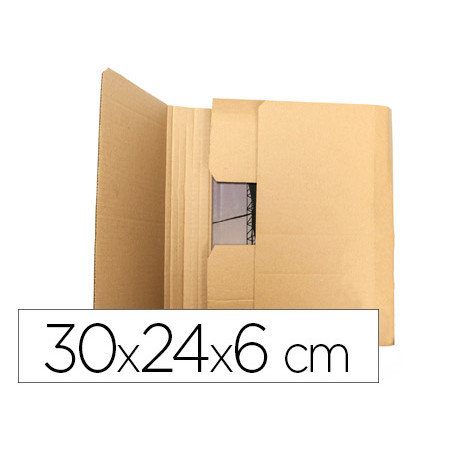 Caja para embalar q-connect libro medidas 300x240x60 mm espesor carton 3 mm