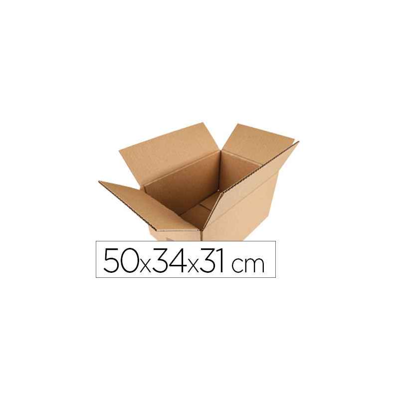 Caja para embalar q-connect americana carton reciclado canal simple 5 mm color kraft 500x340x310 mm