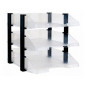Bandeja sobremesa archivo 2000 plastico transparente con elevadores negro conjunto de 3 bandejas 28x285x350 mm
