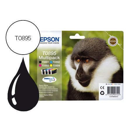 Ink-jet epson t0895 multipack stylus s21/ sx100/sx105/ sx115/sx215/sx218/ sx400/sx40/ sx415 bx300 negro