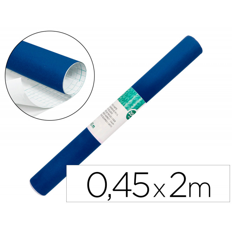 Rollo adhesivo liderpapel unicolor azul brillo rollo de 0,45 x 2 mt