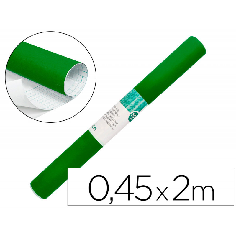 Rollo adhesivo liderpapel unicolor verde brillo rollo de 0,45 x 2 mt