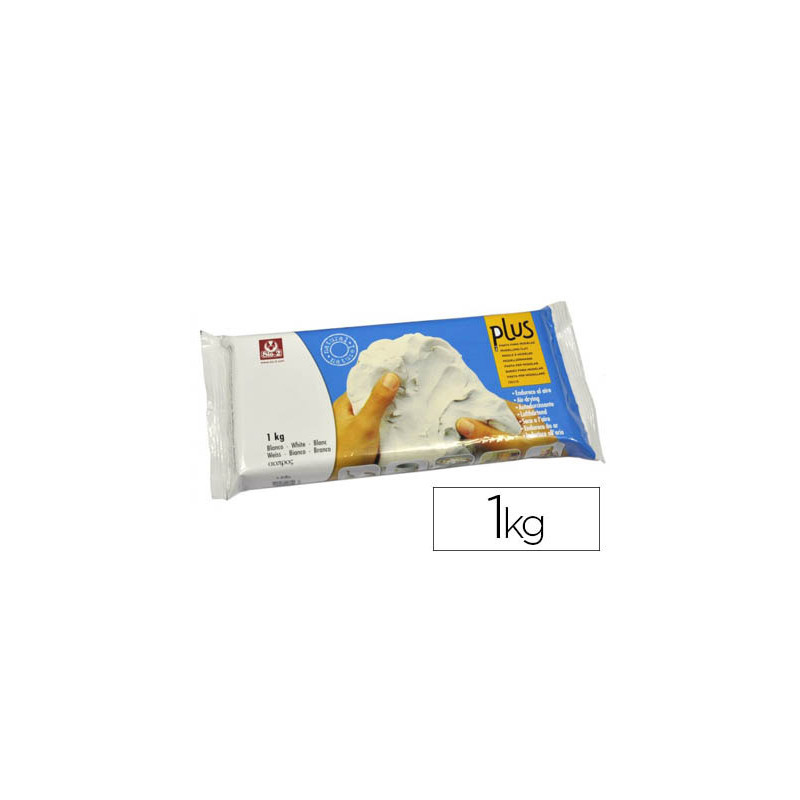 Arcilla sio-2 plus blanca endurece al aire paquete de 1 kg