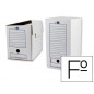 Caja archivo definitivo liderpapel folio doble ancho carton reciclado 400g/m2 lomo 200 mm blanco 367x200x251 mm
