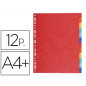 Separador exacompta cartulina brillo juego de 12 separadores din a4+ multitaladro