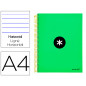 Cuaderno espiral liderpapel a4 micro antartik tapa forrada 120h 100 gr horizontal 5 bandas 4 taladros color verde