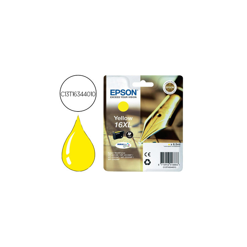 Ink-jet epson 16xl wf2010w wf2510wf wf2520nf wf2530wf wf2540wf amarillo 450 pag