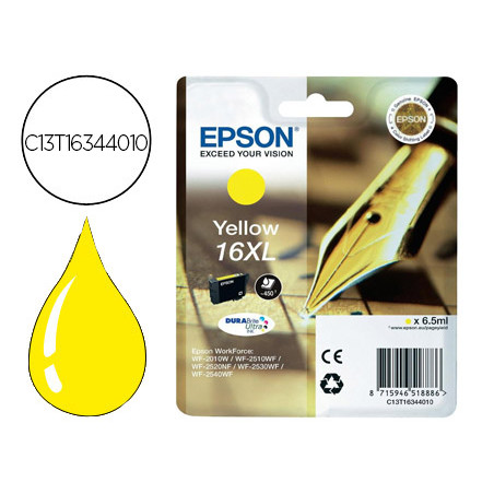 Ink-jet epson 16xl wf2010w wf2510wf wf2520nf wf2530wf wf2540wf amarillo 450 pag