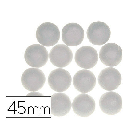 Bolas de porexpan color blanco 45 mm bolsa de 6 unidades