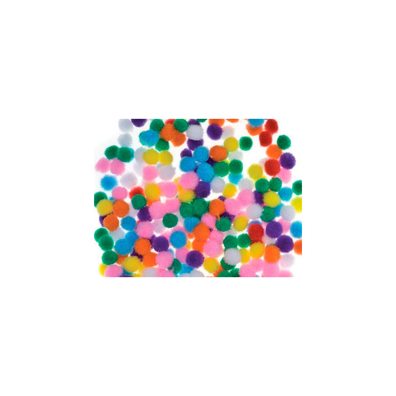 Pompon 10 mm bolsa de 200 unidades colores surtidos
