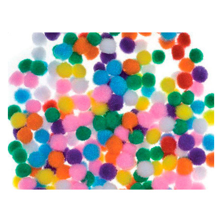 Pompones 10 mm bolsa de 200 unidades colores surtidos