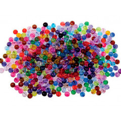 Cuentas de plastico forma redonda 6 mm bolsa de 450 unidades colores surtidos
