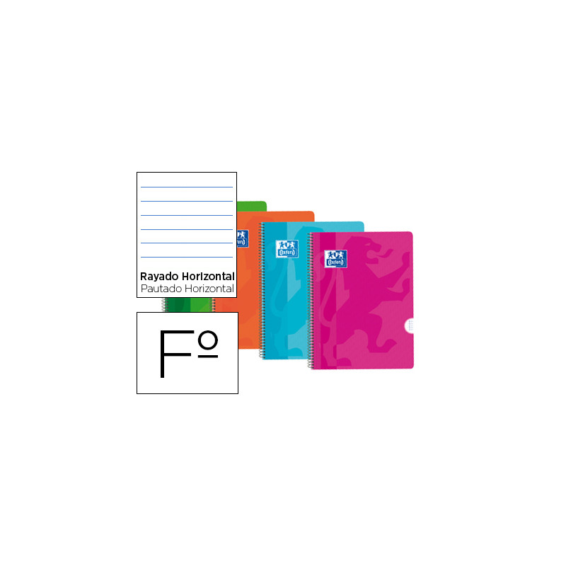 Bloc espiral oxford tapa plastico optik paper folio 80 hojas 90 gr horizontal